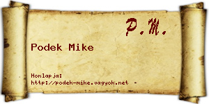 Podek Mike névjegykártya